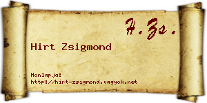 Hirt Zsigmond névjegykártya